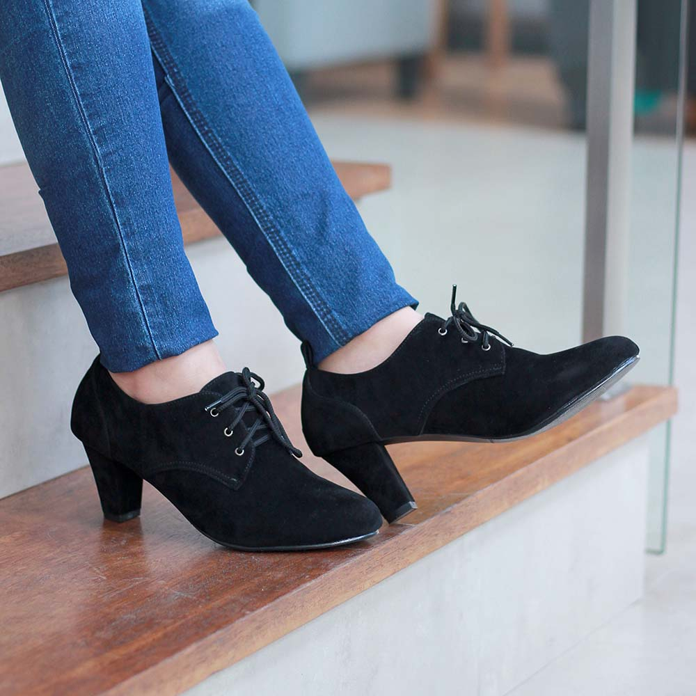 Justrue Sepatu High Heels Casual Wanita Hitam 700