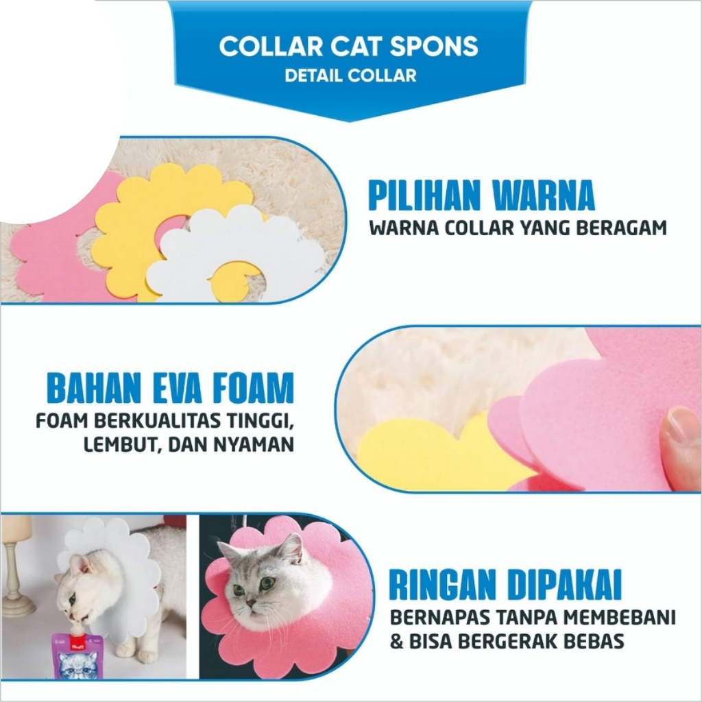 Collar Spon / Corong Penutup - Collar Pelindung Leher Kucing Anjing FEFARM