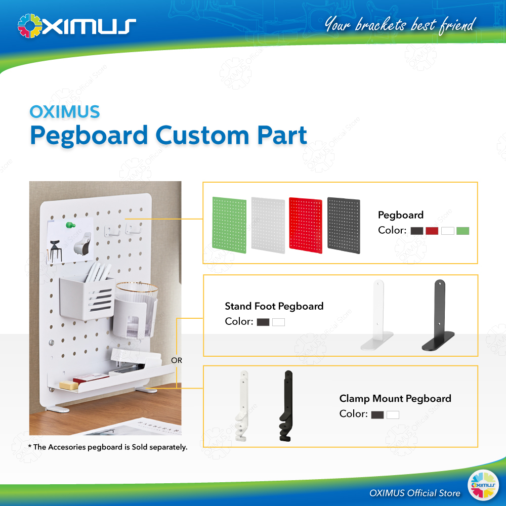 Rak Papan Pemisah Meja Pegboard DIY OXIMUS GP Series Custom Part