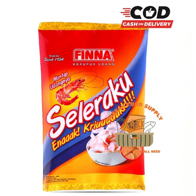 

FINNA SELERAKU UDANG 200GR / kerupuk bawang HALAL BPOM RESMI