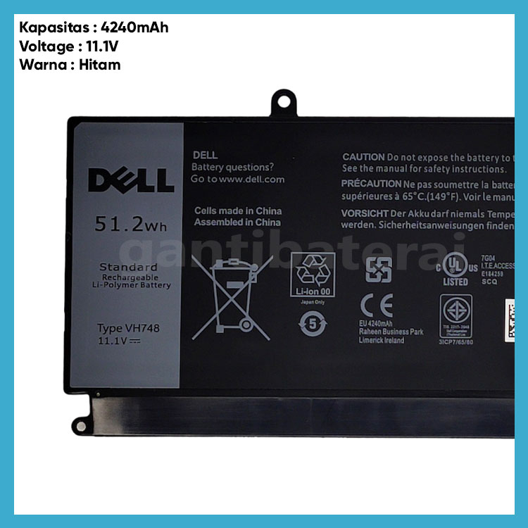 Original Baterai Dell E5250 E5450 E5470 E5270 0RYXXH VH748