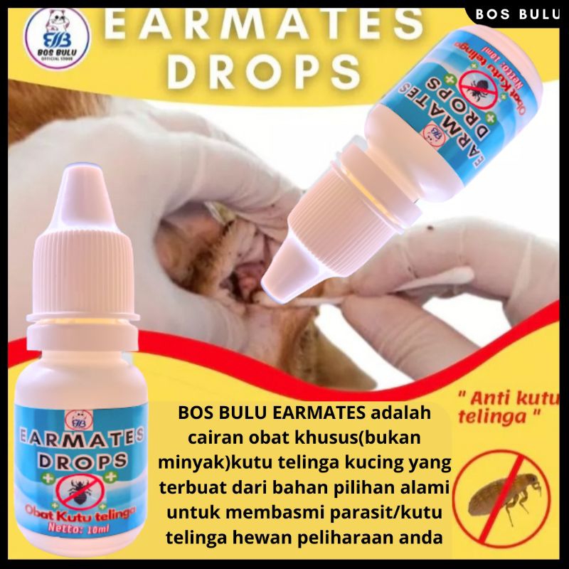 earmates drops obat tetes kutu telinga kucing 10ml