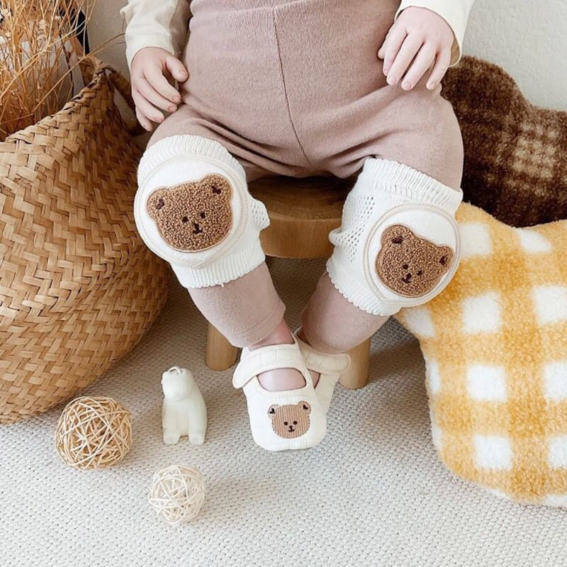 MINICUTE x naughtybebe - Pelindung Lutut Bear Korea Aesthetic / Baby Kneepad / Kaos Kaki Bayi