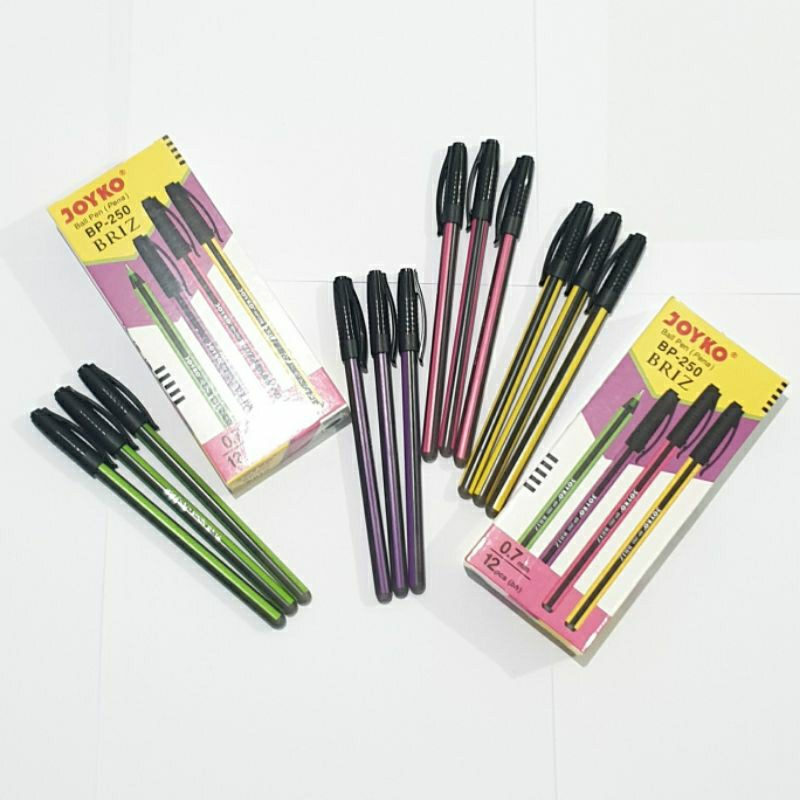 Ballpen Joyko BP-250 BRIZ / Pena Tinta Hitam 1 pack isi 12 pcs / Pulpen Joyko Pena Murah / Ball Pen Hitam