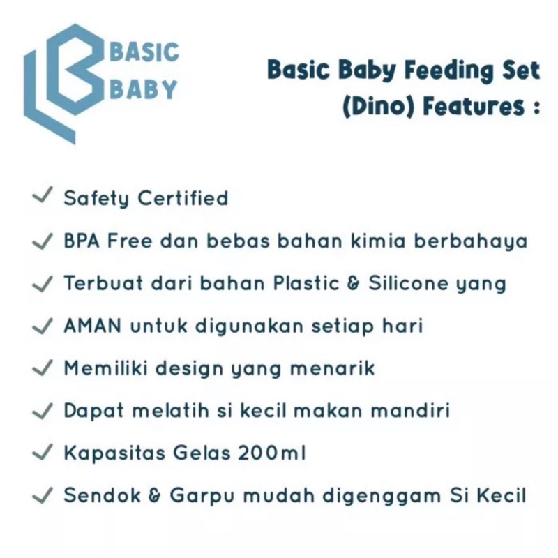 Basic Baby Feeding Set Bear/ Dino Set Peralatan Makan Bayi