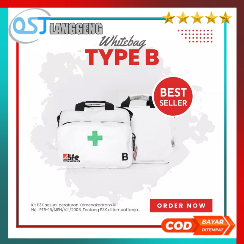 4LIFE First Aid Kit / Tas P3K / White Bag Tipe B / Tas P3k 4life Type B