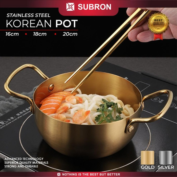 Panci Mie Korea Multifungsi 16cm 18cm 20cm Stainless - SUBRON