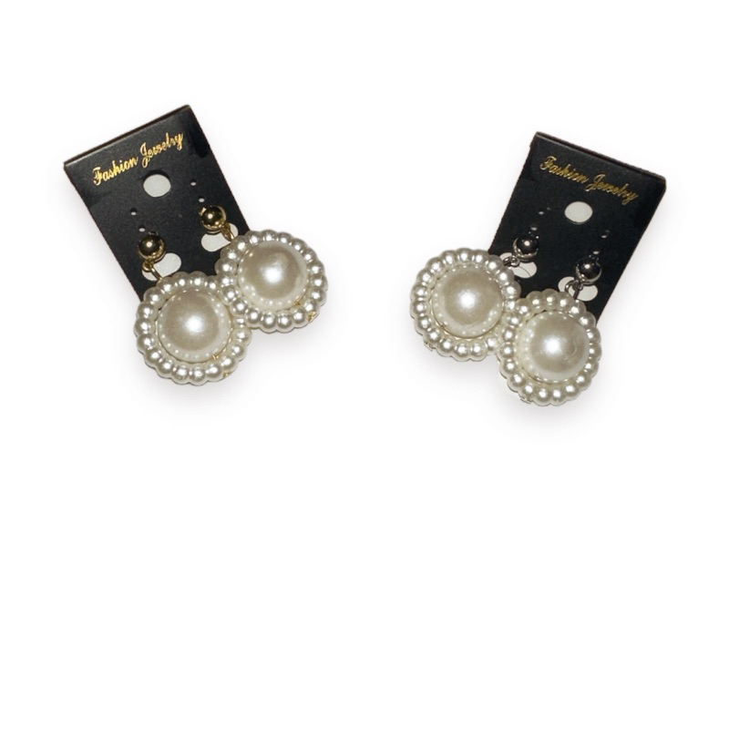 Gian Pearl Stud Statement Earrings Anting Tusuk Mutiara