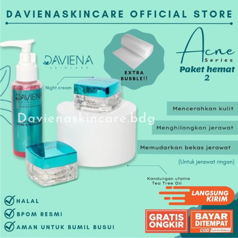 PAKET HEMAT ACNE 2 (UNTUK JERAWAT RINGAN) DAVIENASKINCARE