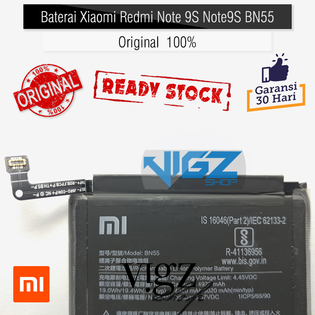 Baterai Xiaomi Redmi Note 9S Note9S BN55 Original 100%