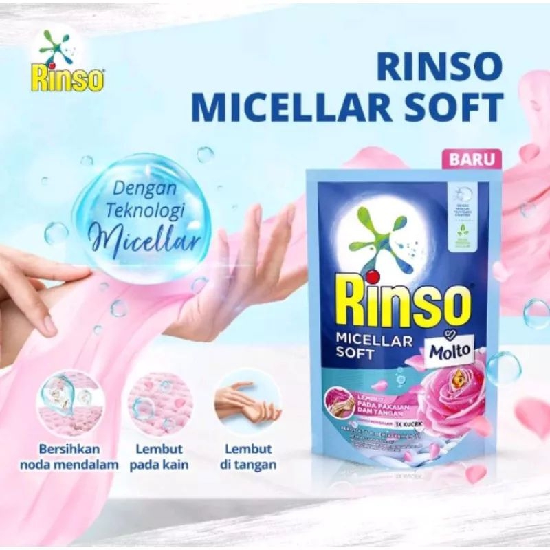 MICELLAR SOFT RINSO MOLTO 700 ML / DETERJEN CAIR / DITERJEN