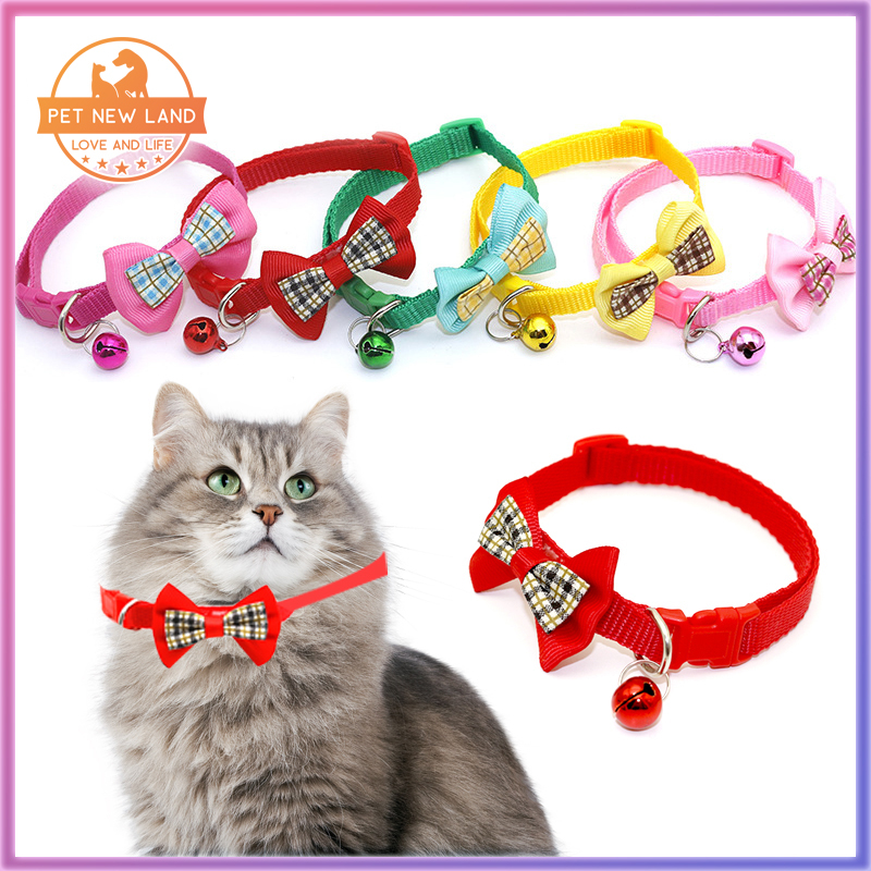 Kalung Kucing ikatan kupu kupu Adjustable Lonceng Cat Collar Aksesoris Hewan Peliharaan