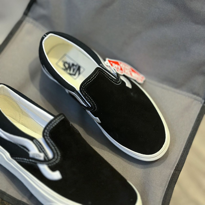 Vans Slip On Side Stripe Black White Original