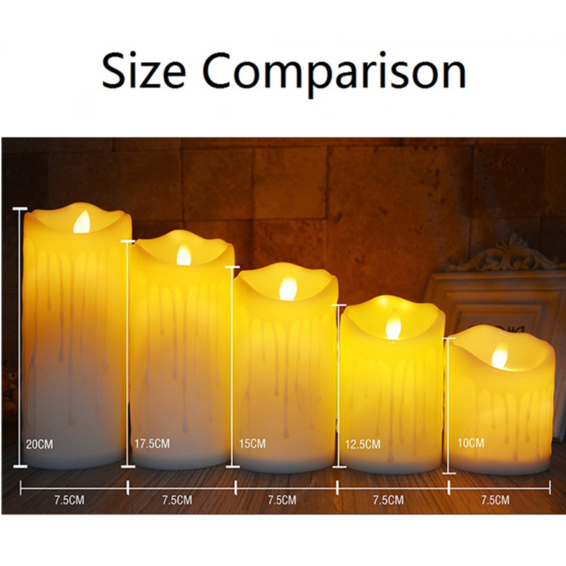 Lampu LED Flameless Flickering Glossy Candles Light Model Lilin - XL01 - White