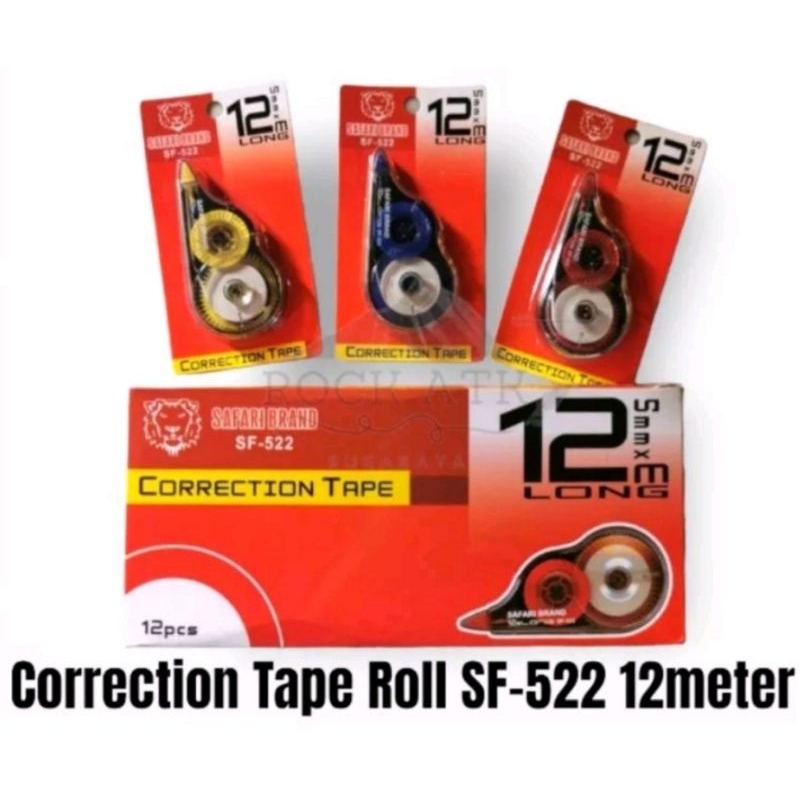 

Tipe-Ex roll kertas / Correction Tape Safari SF-522 12 Meter