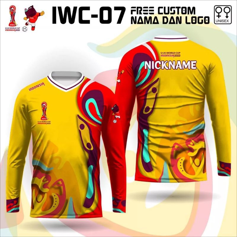 Jersey Timnas Indonesia Lengan Panjang Baju Kaos Fans Timnas Indonesia 2023