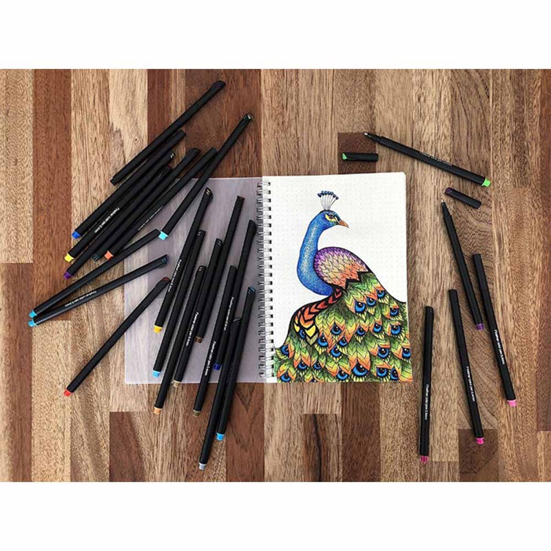 Pena Warna Gambar 48 Warna Drawing Pen Fine Point Art Watercolor 0.4mm 48 Color