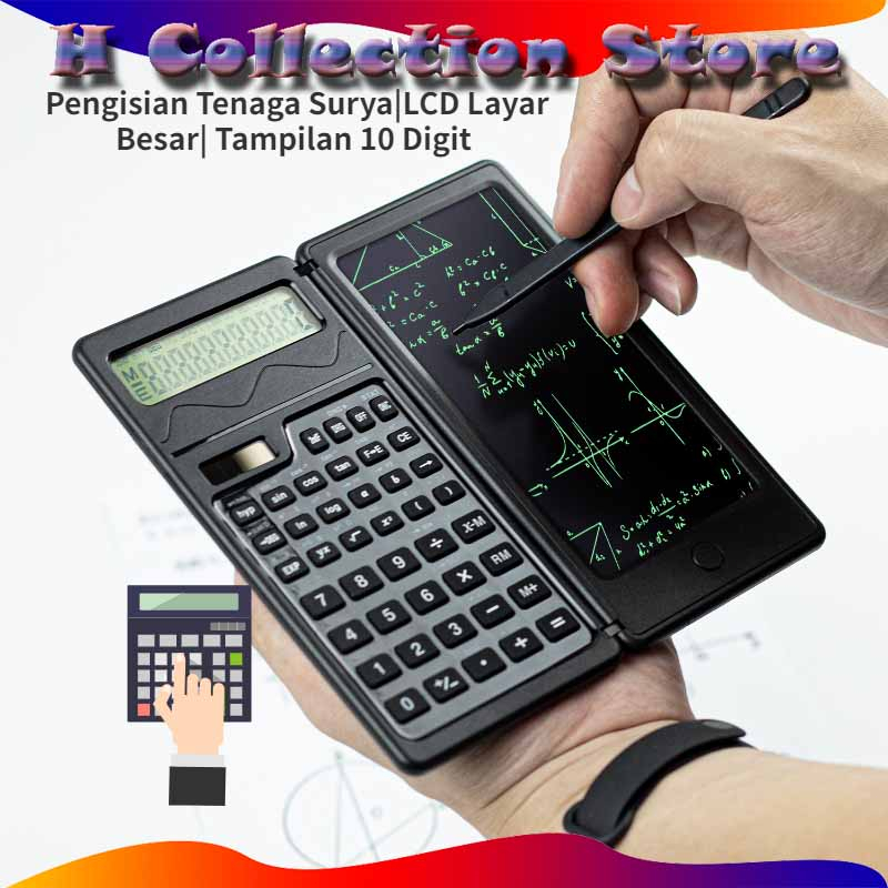 

Kalkulator Ilmiah Kalkulator Matematika dengan Tablet Tulis yang Dapat Dihapus 10-Digit Digital dengan Pena Stylus Fungsi Kunci Pad Gambar Digital Layar LCD Besar