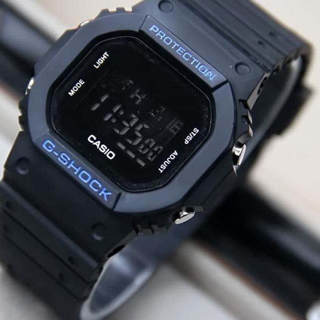 JAM TANGAN PRIA G-SHOCK CASIO DW 5600 FULL BLACK  HITAM MERAH HITAM PUTIH