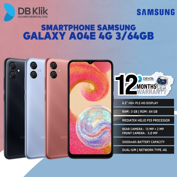 Handphone Samsung Galaxy A04E 4G 3/64 - A04E 3GB 64GB Garansi Resmi