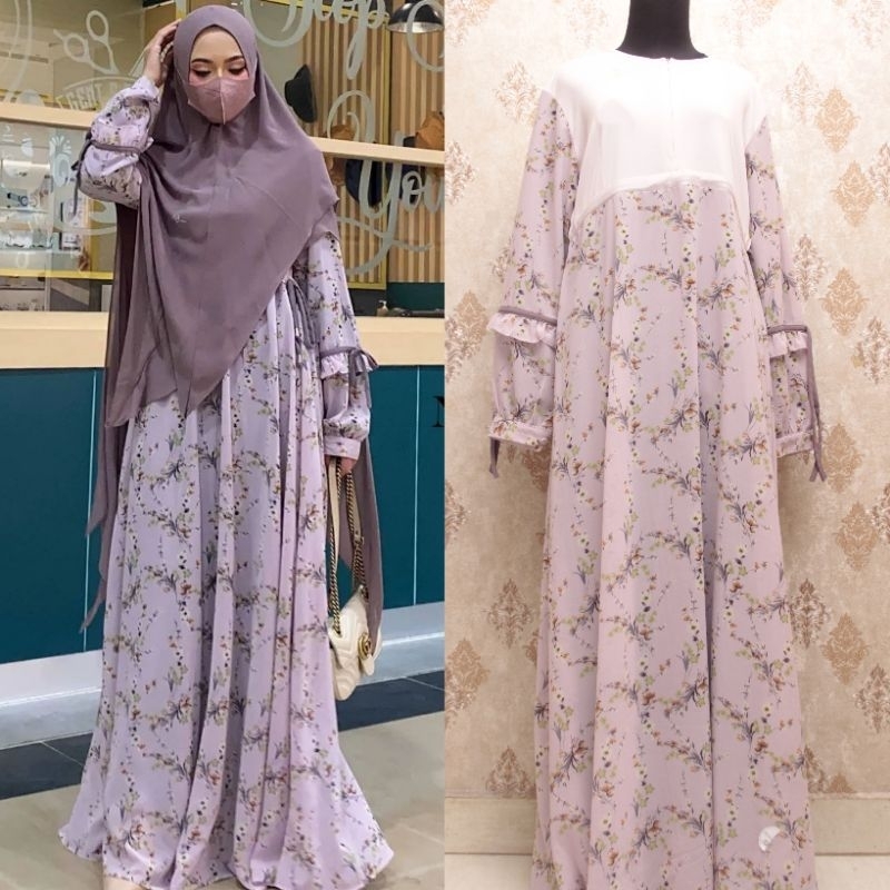 [MAIA ANDREAN] GAMIS SYARI DAILY / DRESS ONLY " NOURA PURPLE " By MAIA ANDREAN