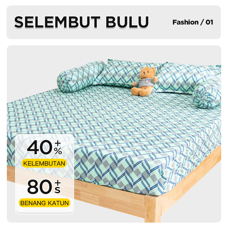 Menarik Seprai Kualitas Bagus Sprei Aesthetic Bahan Polyester 160x200cm- WHI