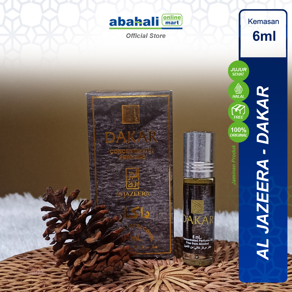 Parfum Dakar Al Jazeera BPOM 6ml Non Alkohol Aroma Maskulin Fresh Laki Timur Tengah Sultan Rehab