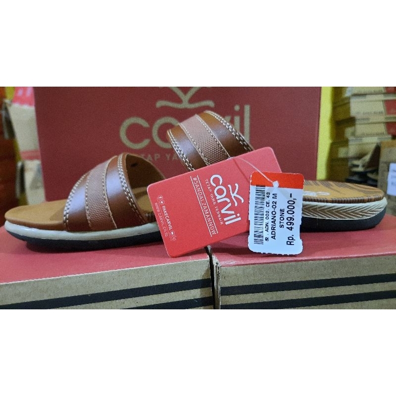 Carvil ADRIANO-02M | Sandal Casual Pria Keren,Elegan  Dan Trendy, nyaman di kaki,Kuat Lentur dan tidak licin.