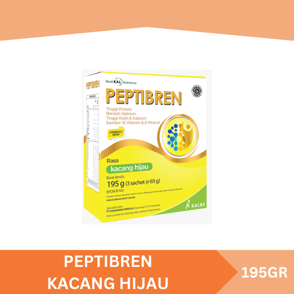 

SUSU NUTRISI PEPTIBREN RASA KACANG HIJAU / VANILA 195 GRAM / BOX