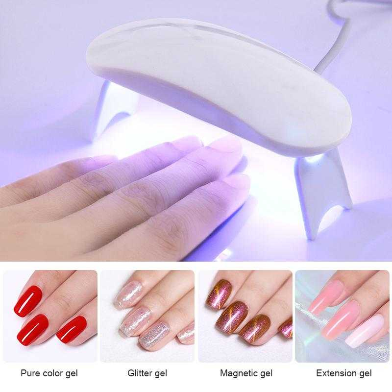 Pengering Kutek Kuku UV LED Lamp Nail Dryer Polish Art USB 6W Pengering Cat Kuku Cepat Efisien Cocok Semua Jenis Kutek