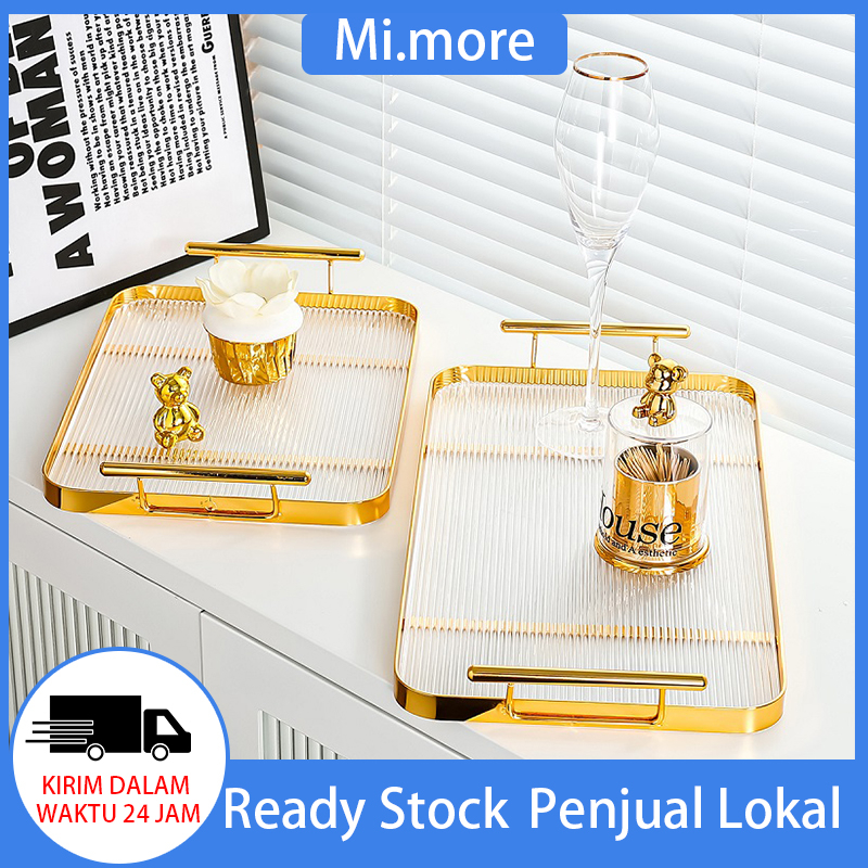 Mi.more Tray Gold Light Luxury Decoration / Tray Emas / Nampan Luxury / Dekorasi Tray/Snack Fruit Tray