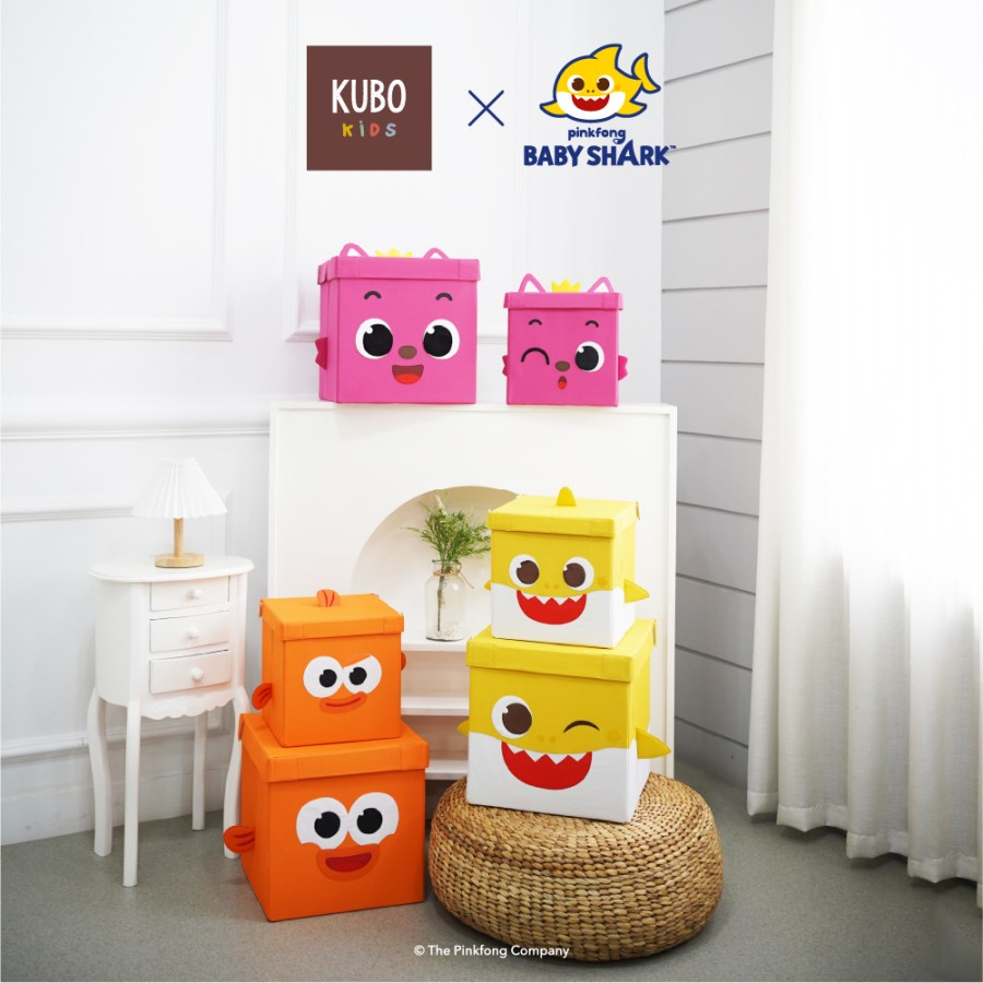 KUBO KIDS BABY SHARK 35 X 35 X 35 CM Kotak Penyimpanan