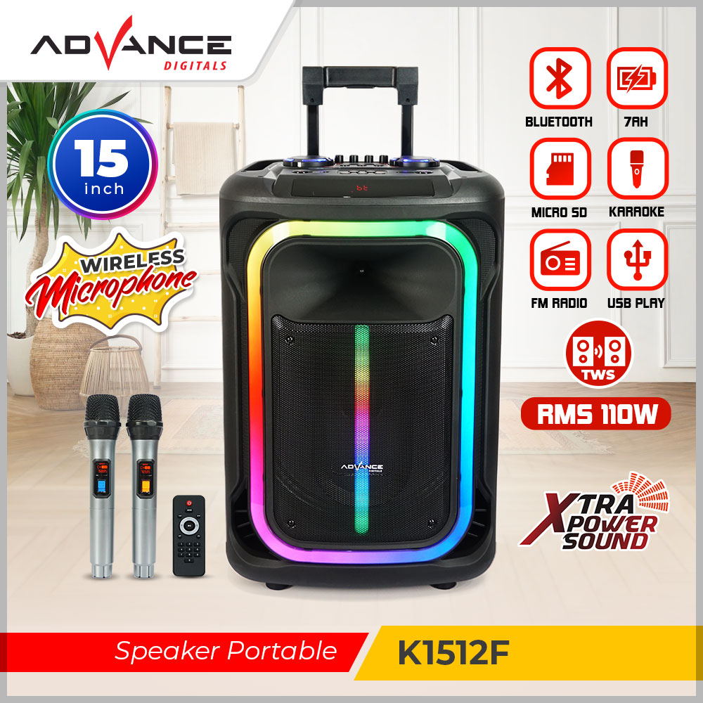 Speaker Advance K1512 F Full Bass Speaker meeting Speaker 15 inch 2 mic Garansi 1 Tahun