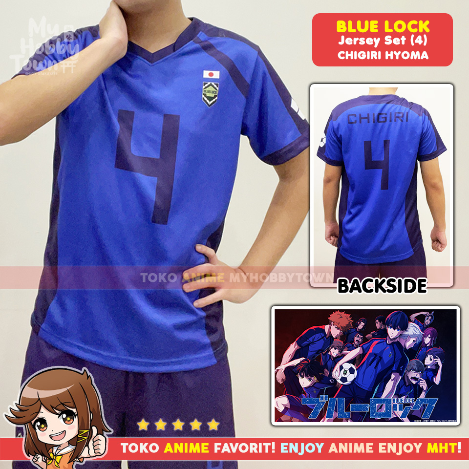 Kostum Jersey Blue Lock No. 4 Hyoma Chigiri Anime Cosplay