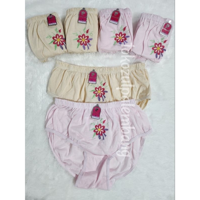 [1 pc] Celana Dalam Wanita Pieroni | CD Katun Bordir