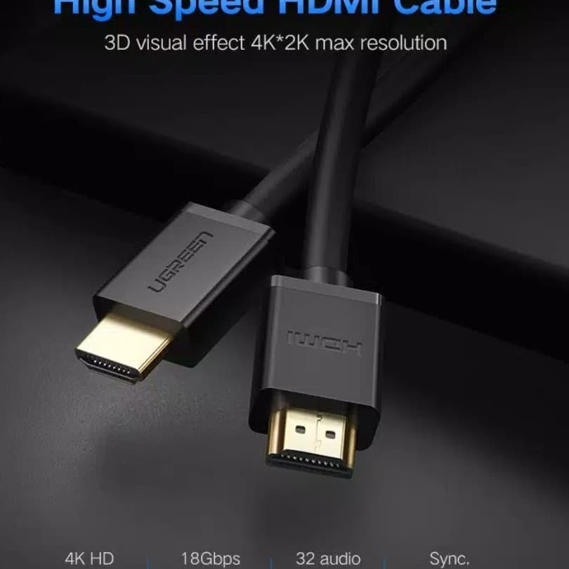 UGREEN Kabel Hdmi Male to Hdmi Male 4K 3D Ultra HD V1.4 High Speed Original