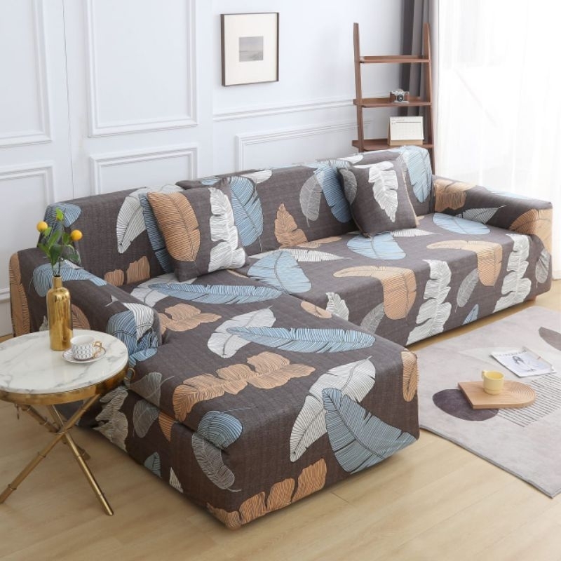 Sarung PELINDUNG sofa letter L stretch-Cover PENUTUP sofa L-SHAPE elastis