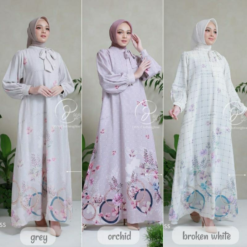 DYN Shakana Dress Wollycreap Gamis Kondangan Kekinian