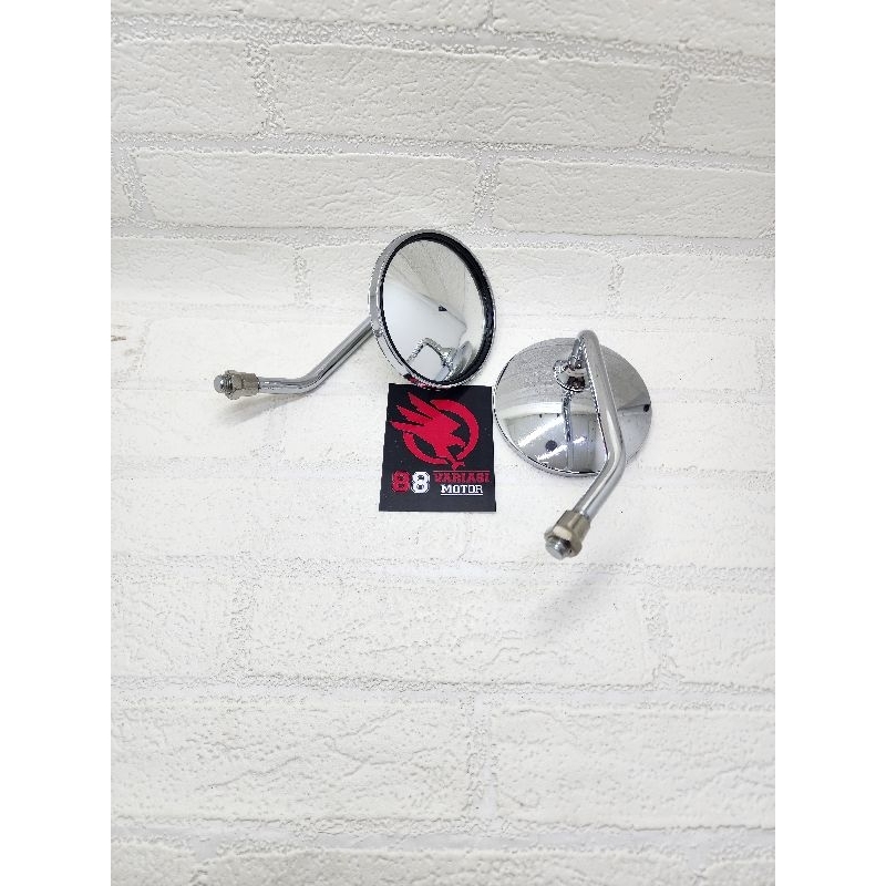 Spion Vespa Mini Drat Honda Full Black Dan Full Chrome - Spion Vespa Mini Honda Beat Vario Scoopy Supra PCX Lama dan Lainnya