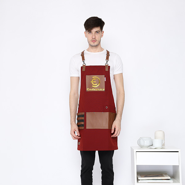 Full apron barbershop celemek cukur rambut kanvas &amp; high quality syntetic for barberman,barbershop,barista model Y strep