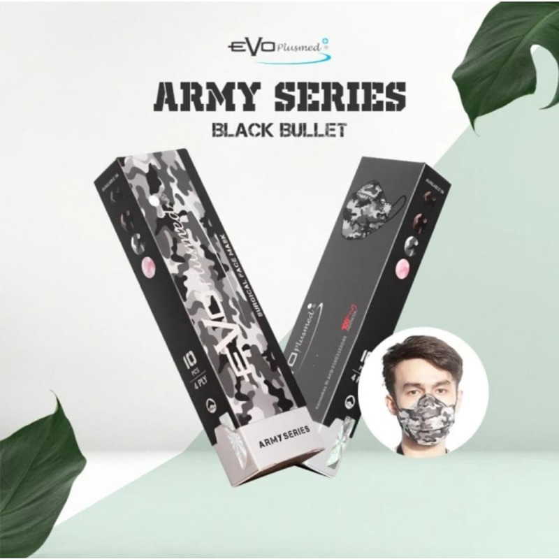 masker medis camo 4ply EVO plus 4D army series