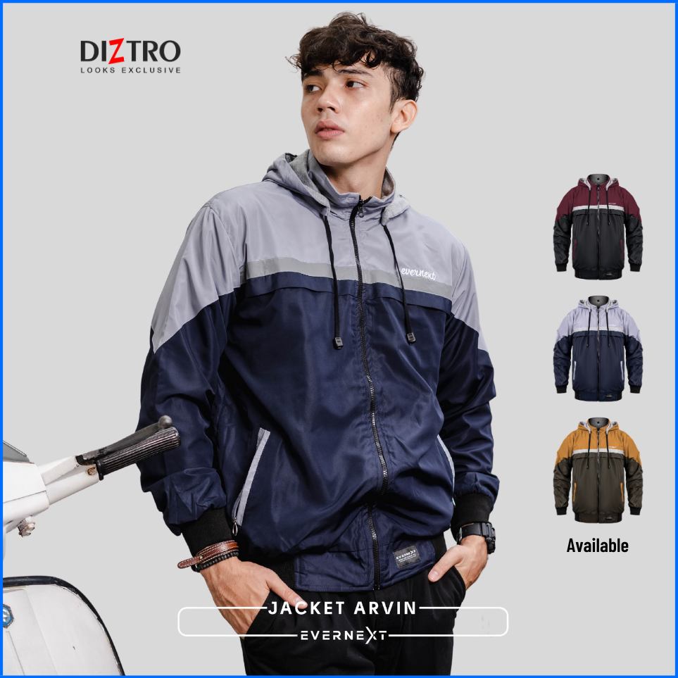 Jaket Windbreaker Pria Jacket Outdoor Hoodie Zipper Bolak Balik Jeket Motor Hodie Cowok Original Distro J 2