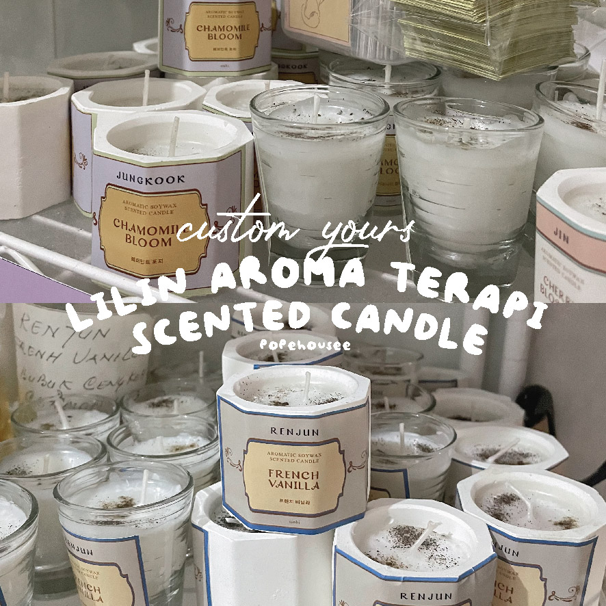 MINIM 30pcs CUSTOM LILIN AROMA TERAPI Scented Candle - Souvenir Lilin - Pengharum Ruangan - Lilin Ae