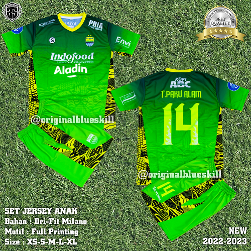 Setelan jersey kiper persib anak / setelan kiper persib teja paku alam / setelan olahraga anak / setelan jersey bola anak / setelan anak liga lokal bandung terbaru