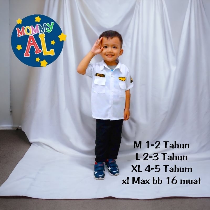 Baju Model Pilot Anak/Baju Pilot Anak Perempuan/Baju Pilot anak Laki laki/Baju Pilot anak laki laki setelan/Baju Profesi anak/Baju Profesi Anak Laki Laki/Baju profesi murah/Baju Profesi Anak Perempuan