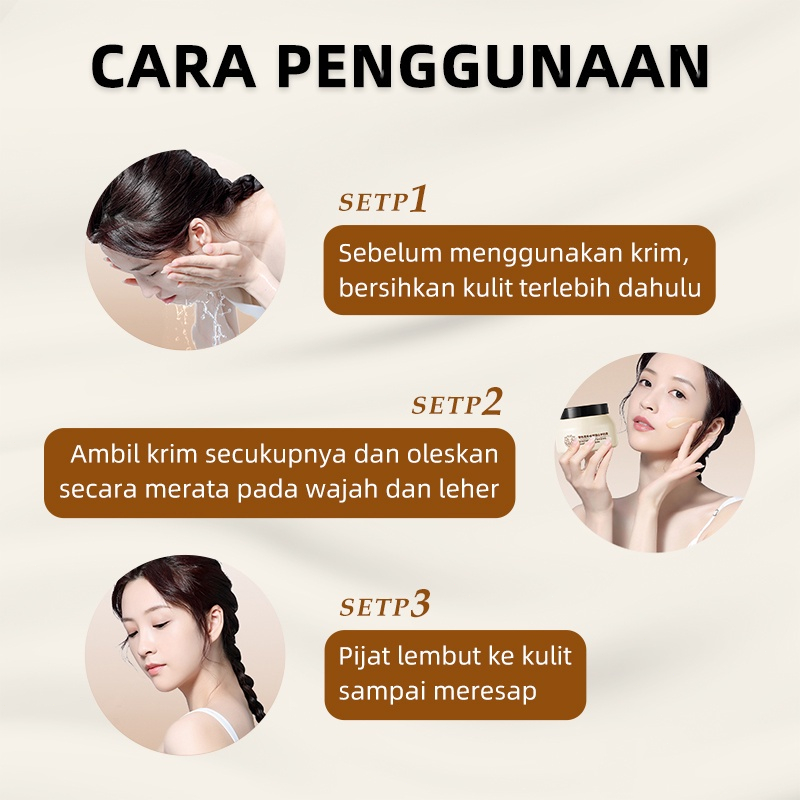 Krim pelembab wajah Cream pelembab wajah Moisture cream Perawatan wajah Krim pemutih wajah 100g Krim pagi dan malam Anti-penuaan keriput kekeringan retak Memutihkan melembabkan dan mencerahkan kulit wajah Pelembab multi-aksi susu kambing 100% asli