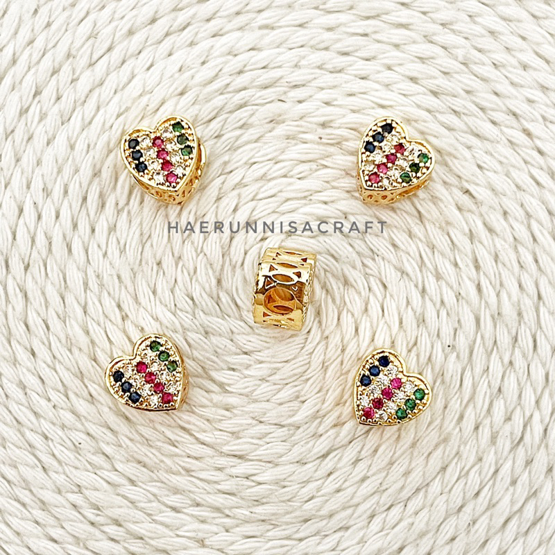 Liontin Charm Pendant Love Rainbow Untuk Gelang Tali Hongkong Kawat Waterproof 3mm