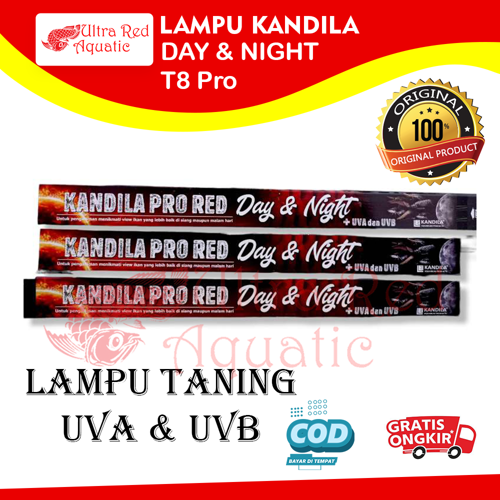 Lampu LED Celup Aquarium Kandila Pro Red Day&amp;Night Arwana 400-1200