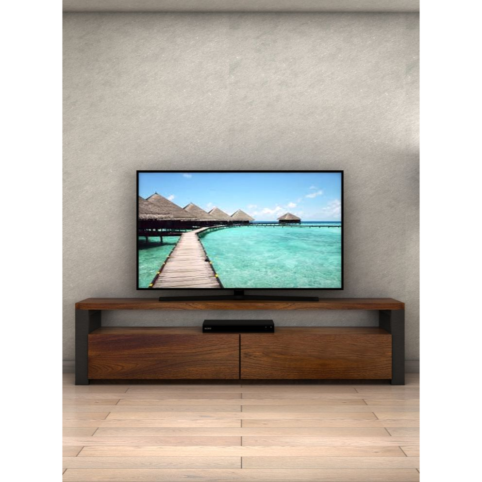 Meja Tv Kayu Jati Minimalis Besi | Rak Tv Modern Industrial Ruang Tamu