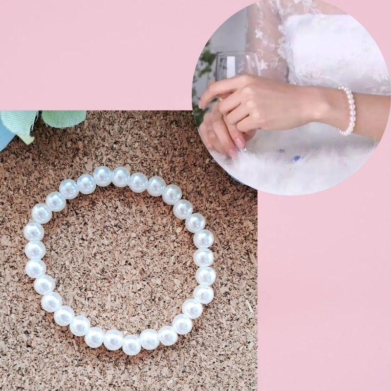 Gelang mutiara 6mm gelang korea gelang anak dan dewasa gelang kekinian